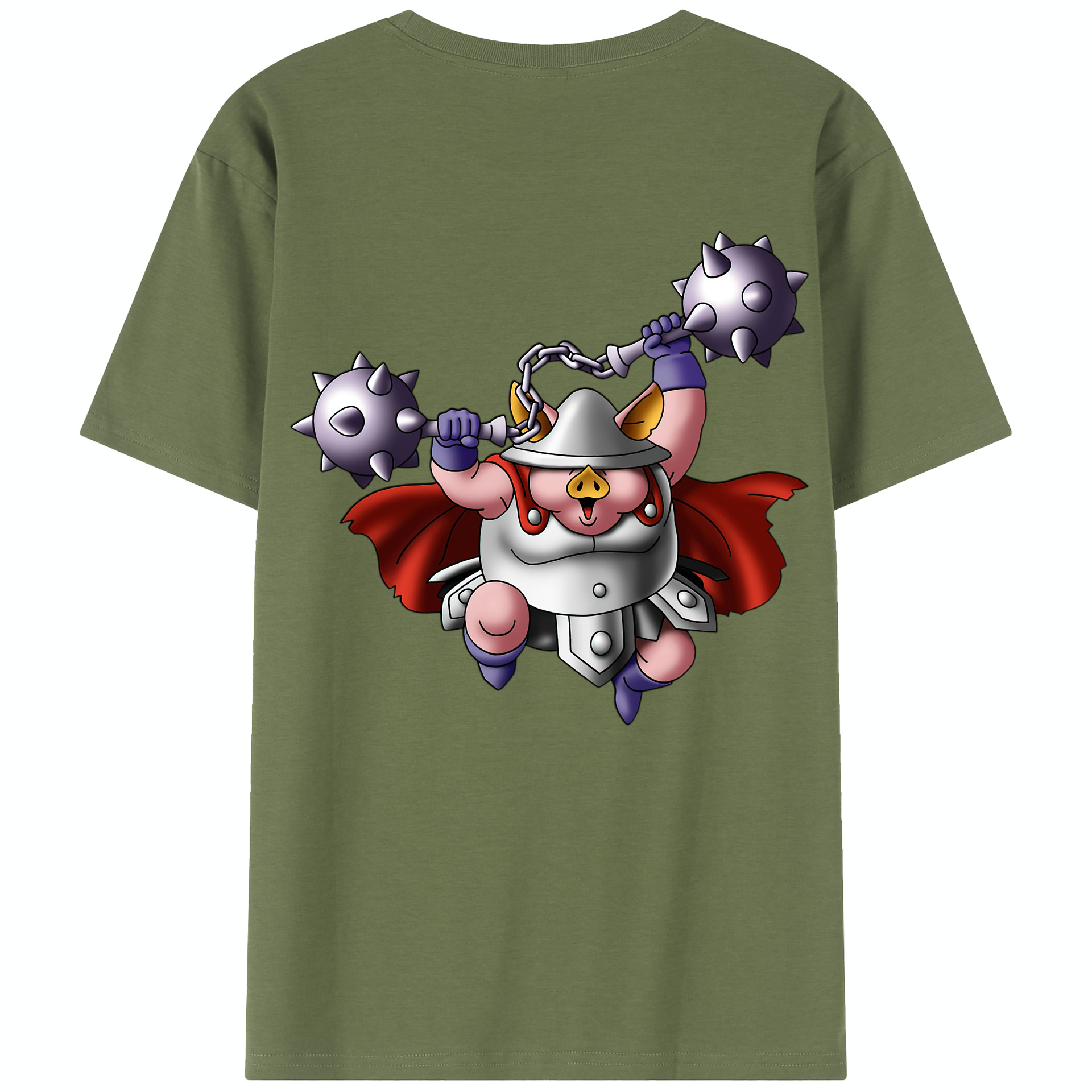 （画像用） ドラゴンクエスト Doragon Kuesuto Dragon Quest 綿100％半袖Tシャツ（背面プリント）